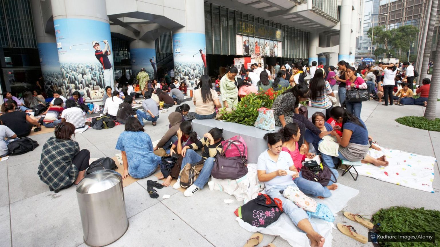 maids mostly from the phillipines indonesia mainland china and thailand on their day off congregate in urban areas hong kong